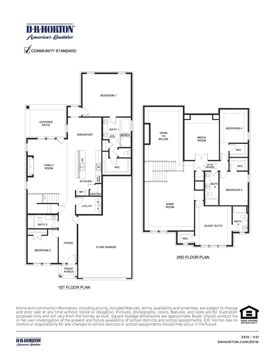 Two story floorplan rendering