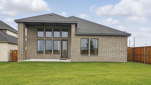 Exterior of back porch for two story brick house