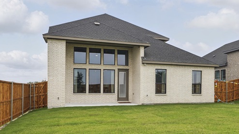 Exterior of back porch for two story brick house