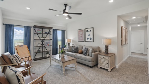 Interior second story loft with windows
