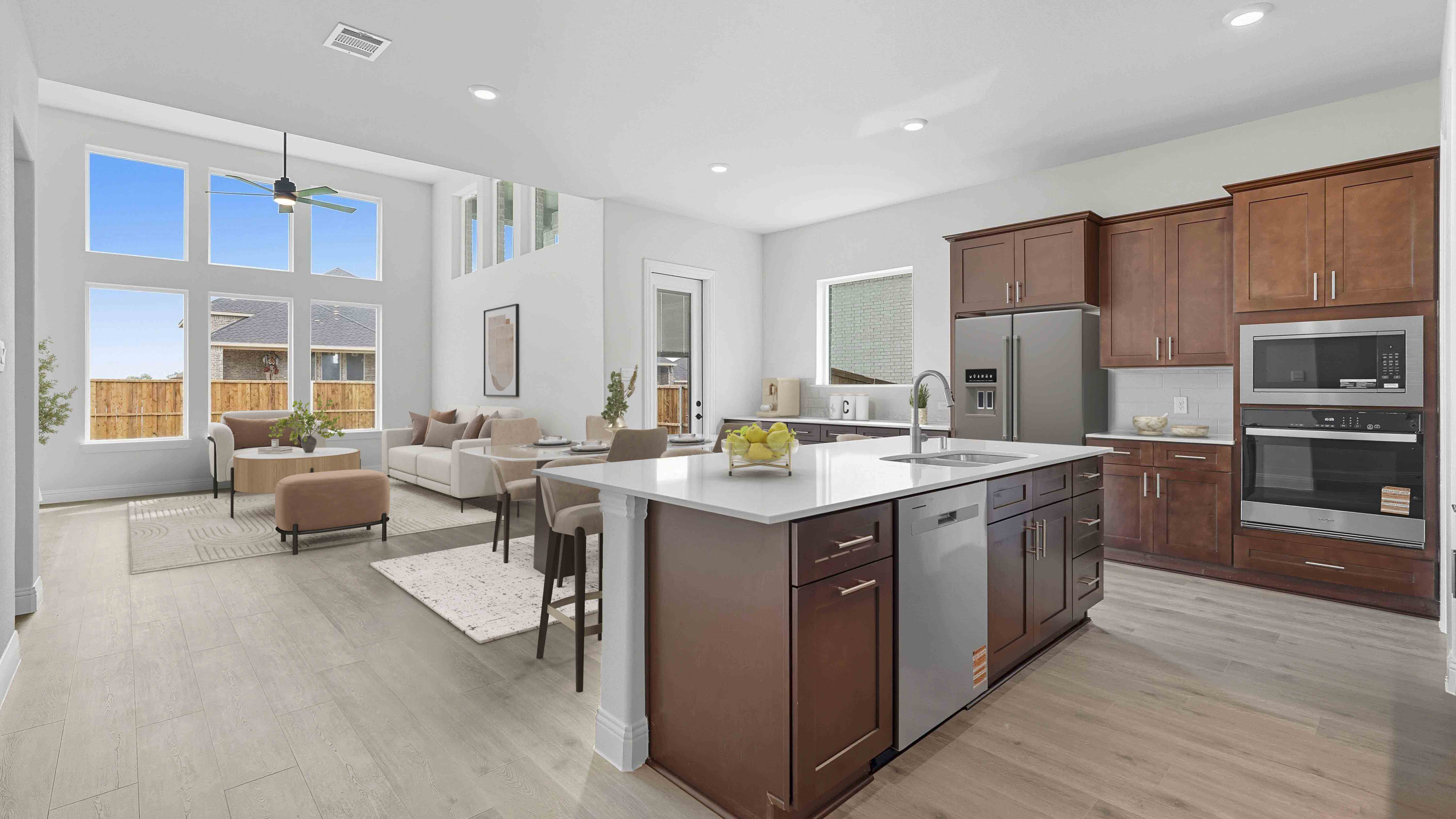 kitchen area with island