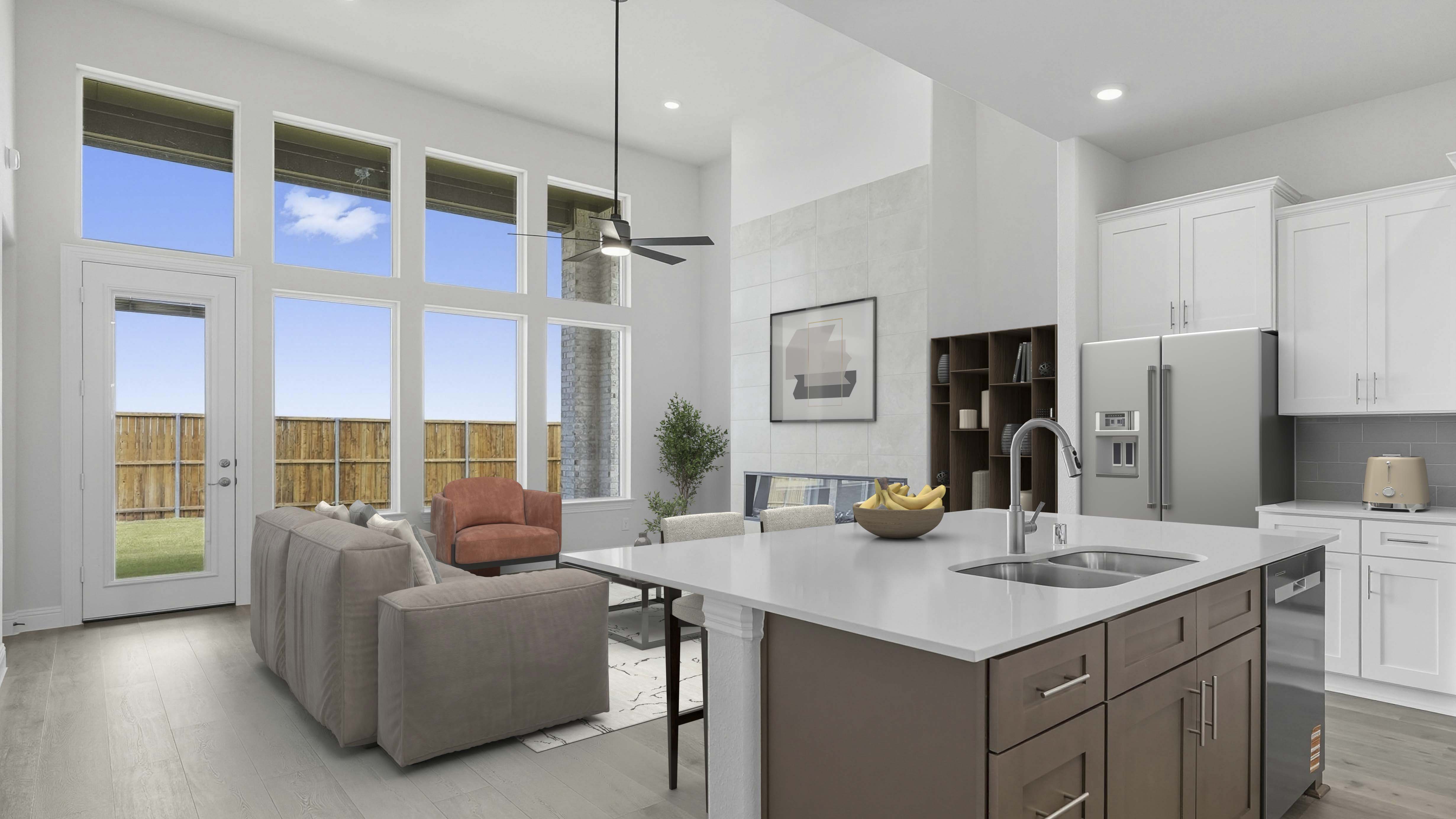 living and kitchen area