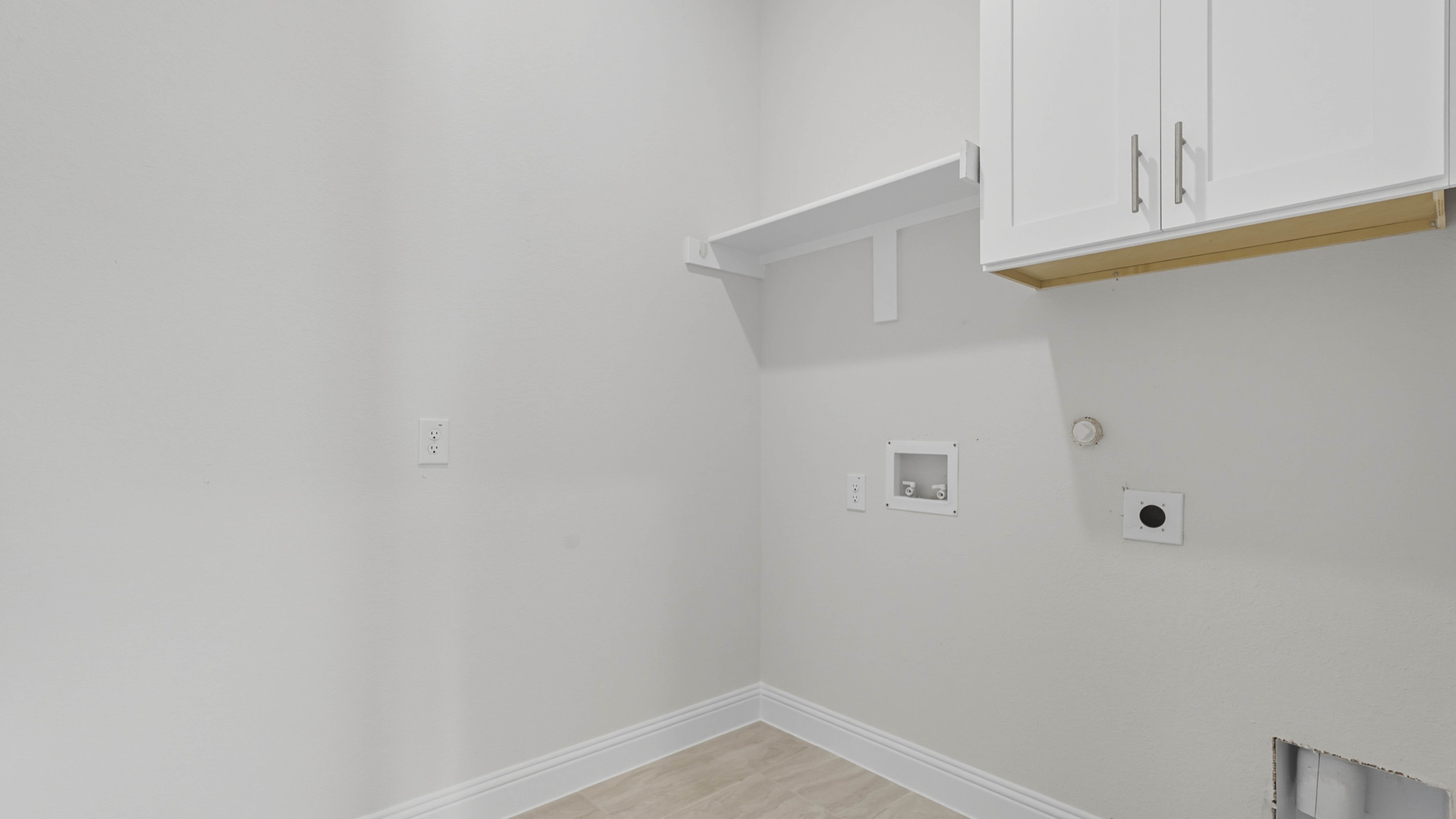 utility area for washer and dryer