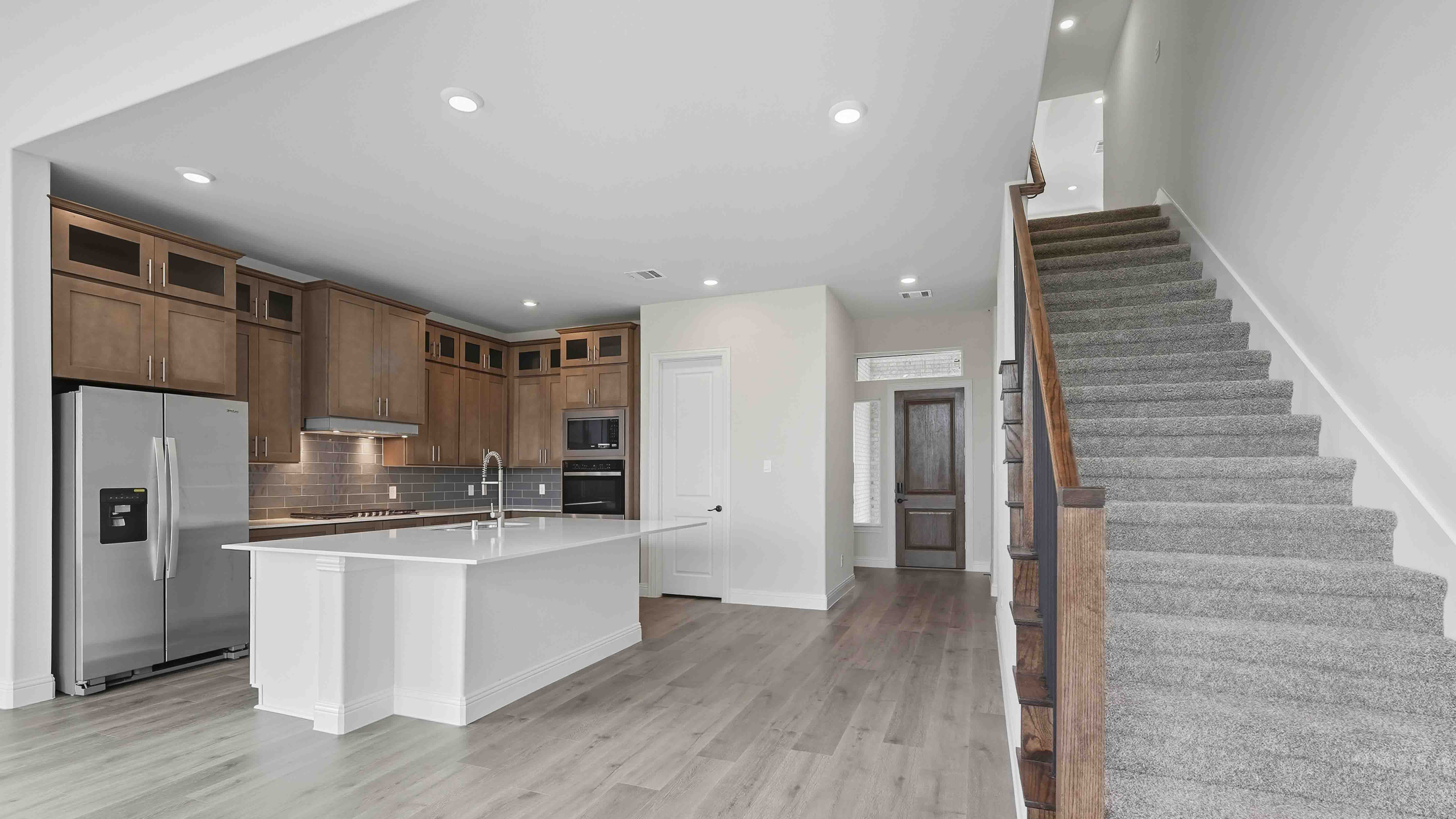 kitchen and staircase