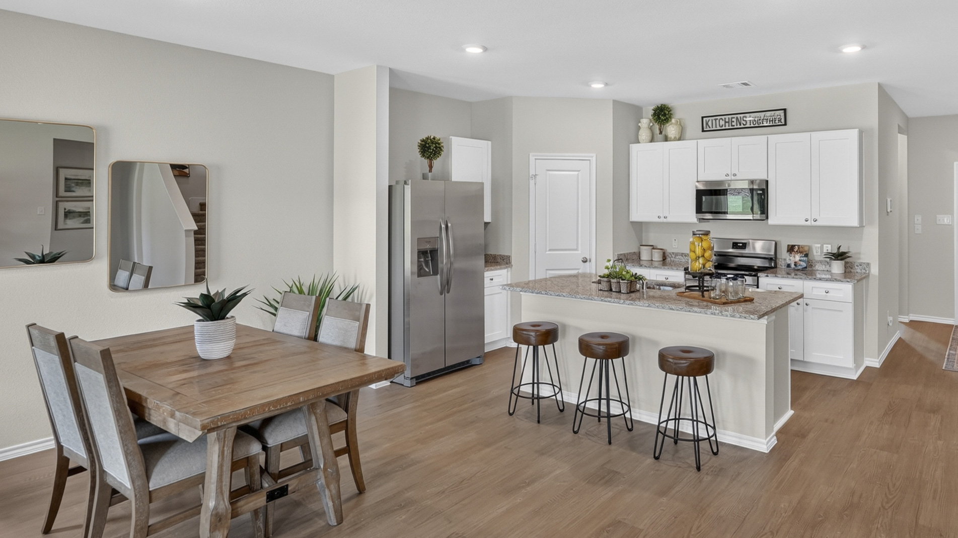 dining and kitchen area