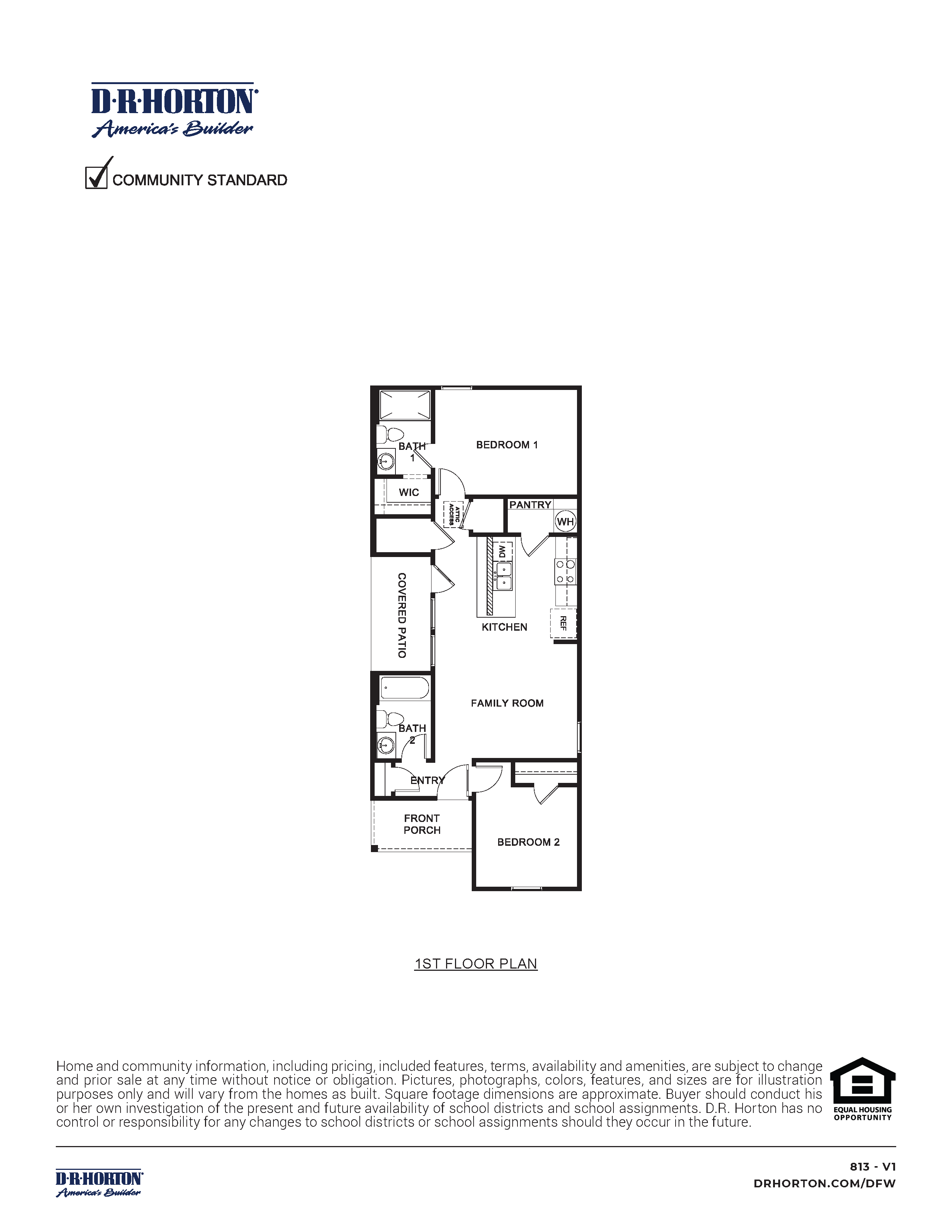 813 Single Story Floorplan rendering