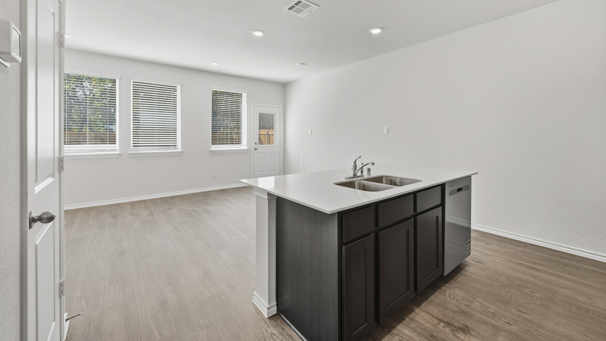 kitchen and living room