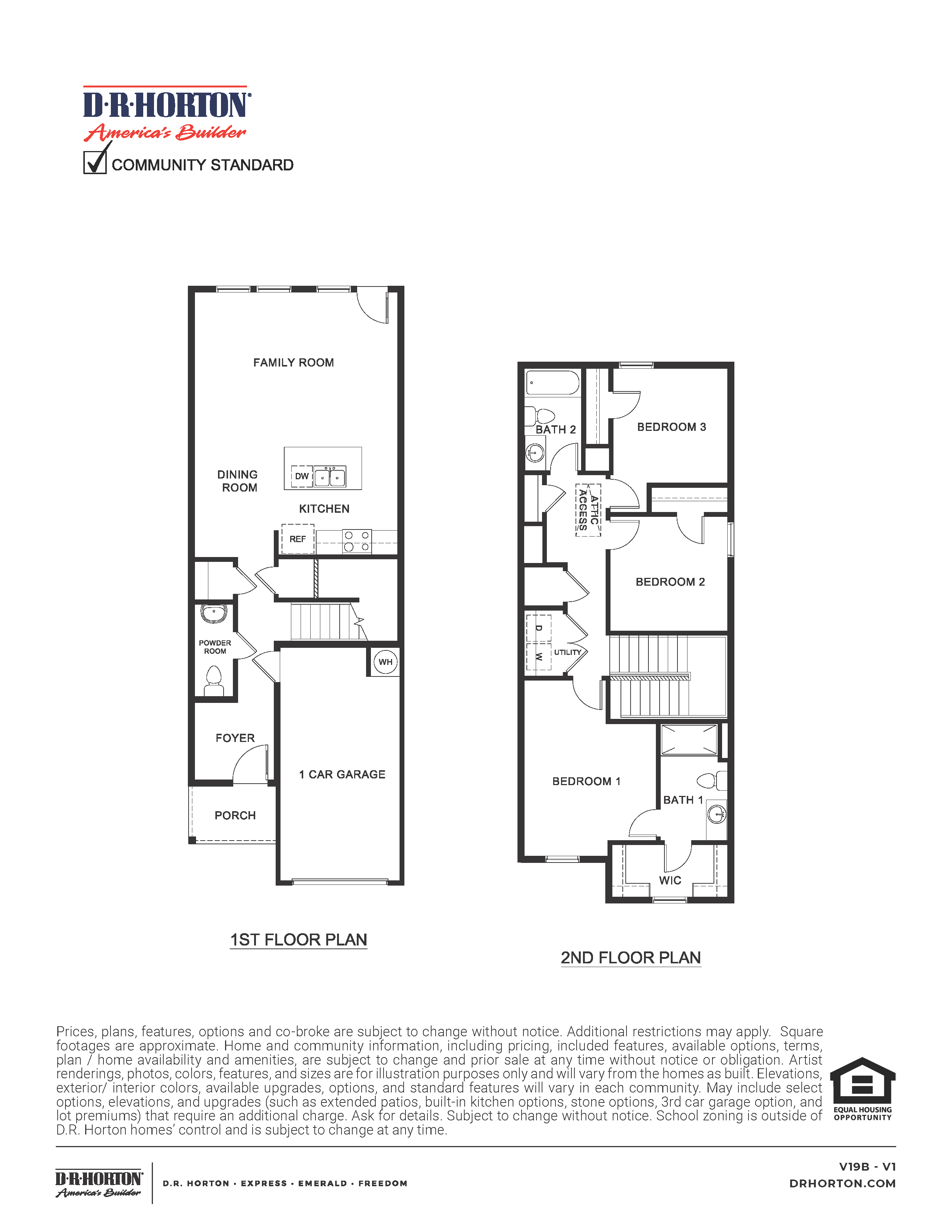 two story floorplan rendering of home