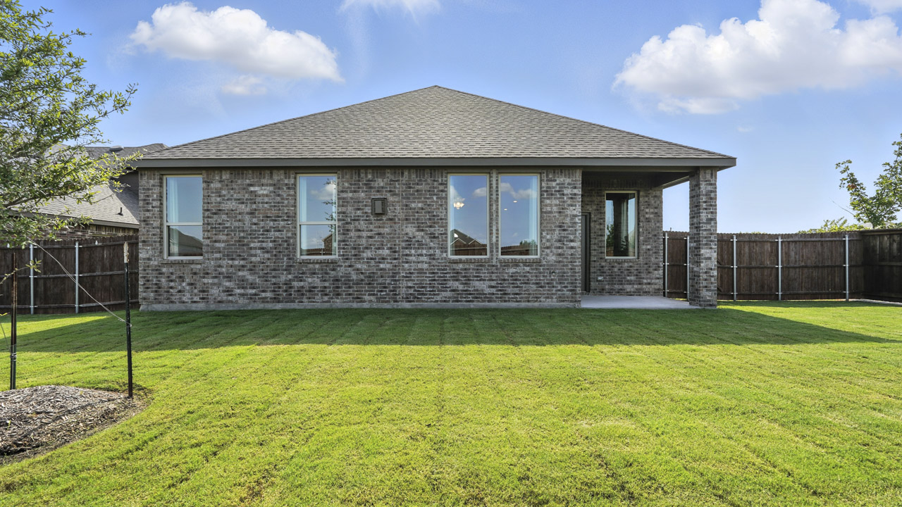 Back exterior of model home