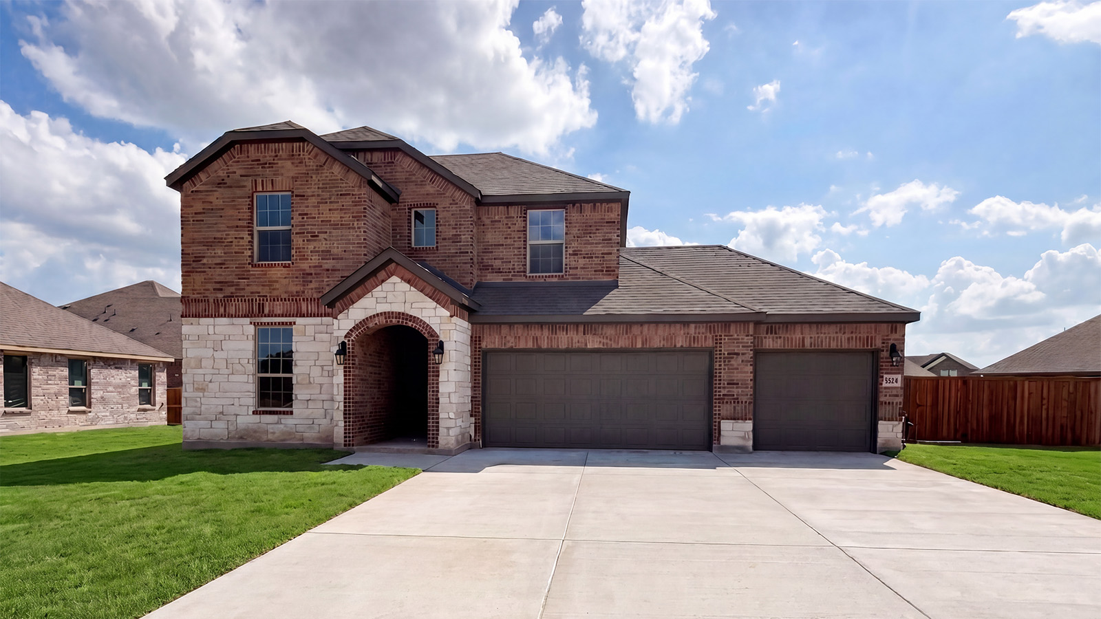 exterior with brick and stone