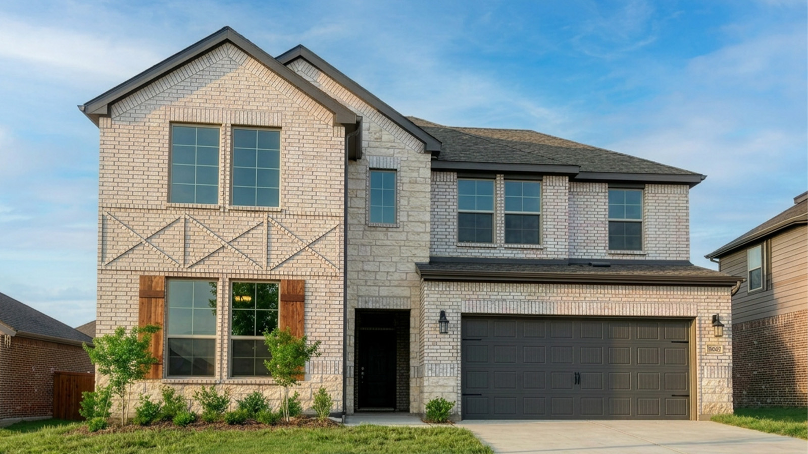 exterior with brick and stone