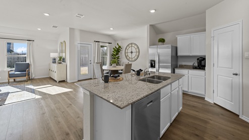 kitchen with large island and stainless steel appliances