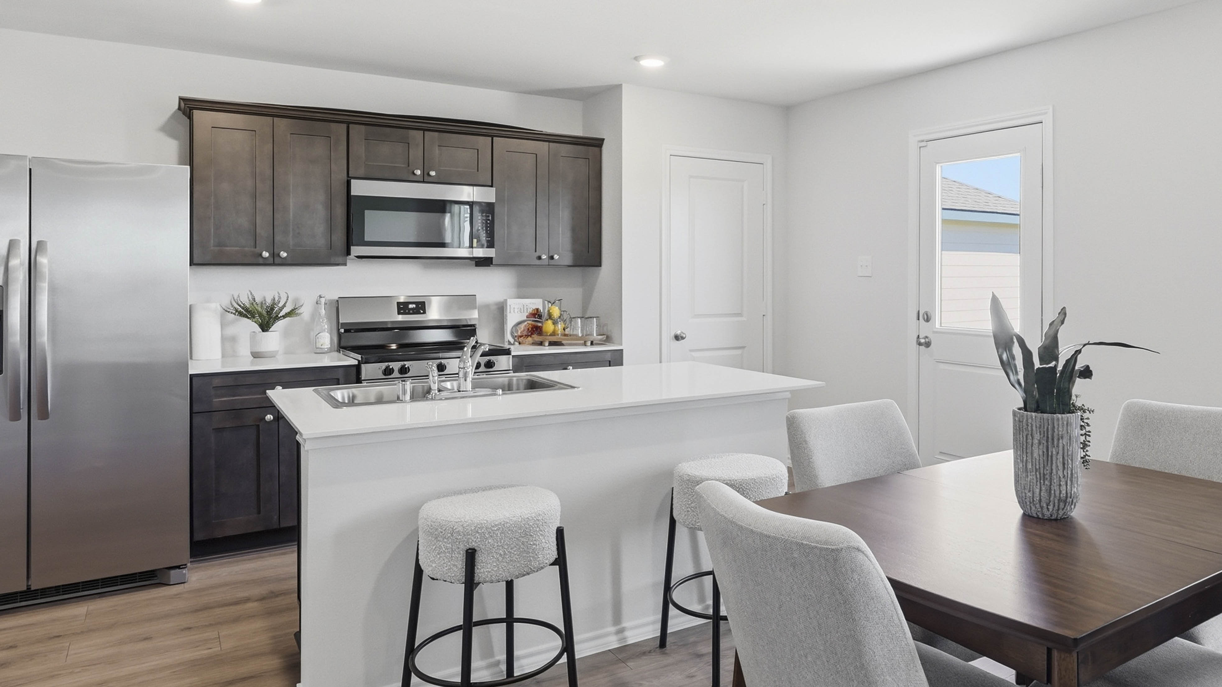 dining and kitchen area