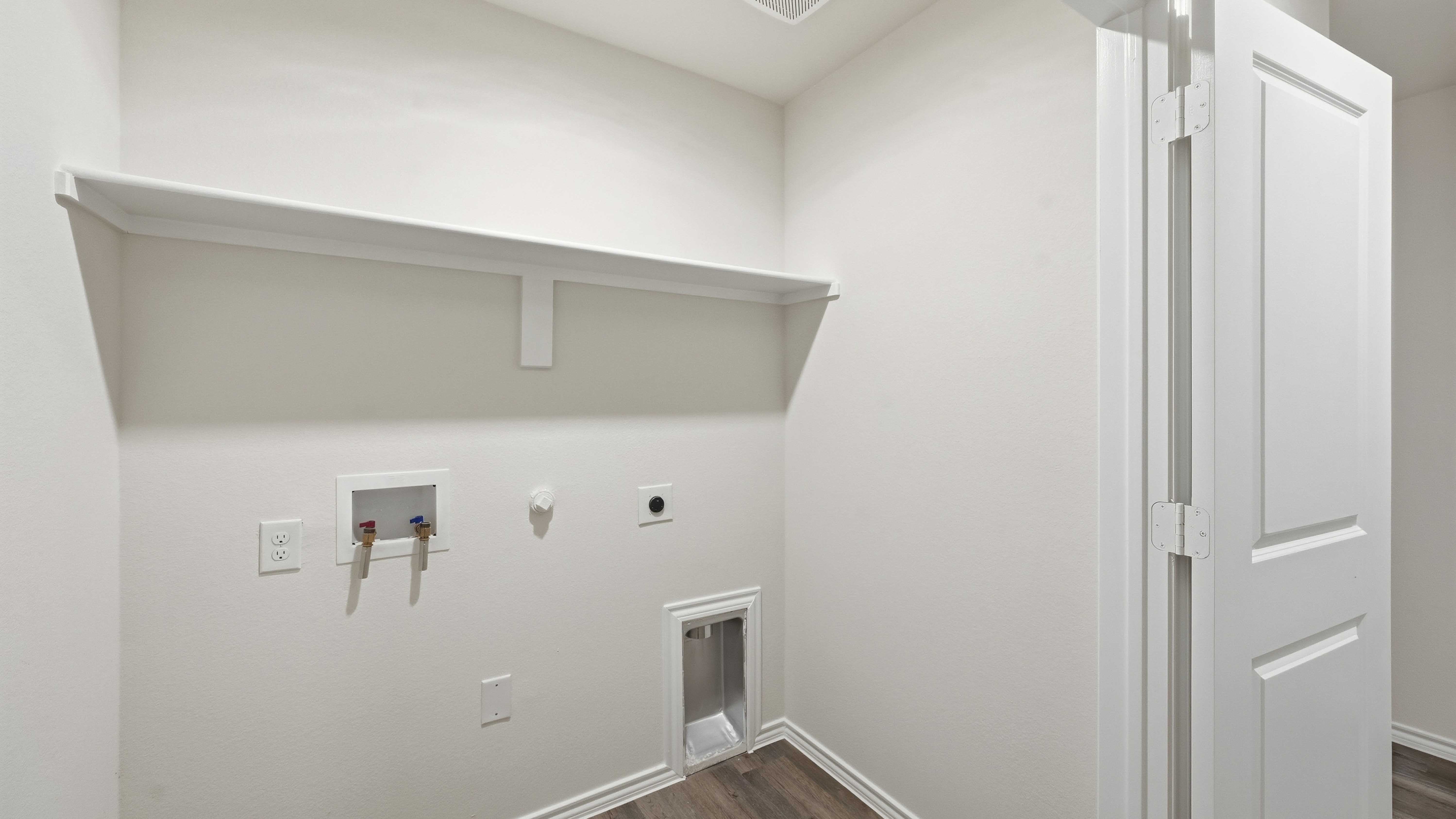 utility area for washer and dryer