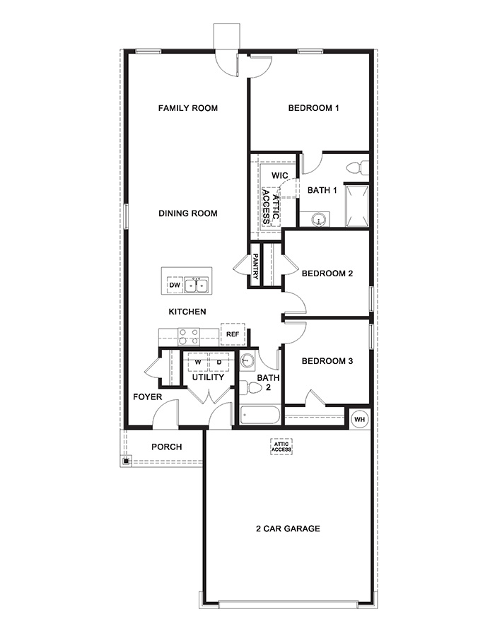 T30B single story floor plan image