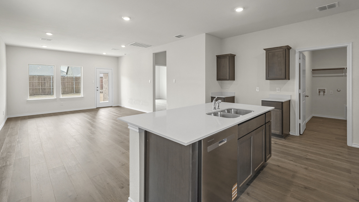 kitchen and living room