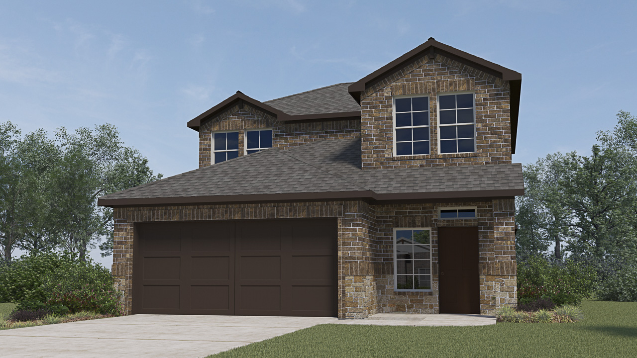 Two story home with a 2 car garage