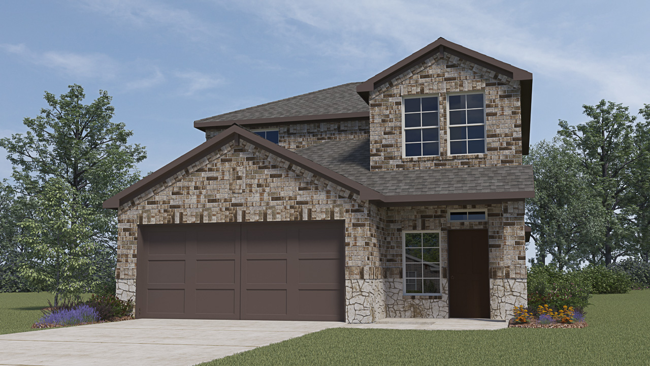 Two story home with a 2 car garage