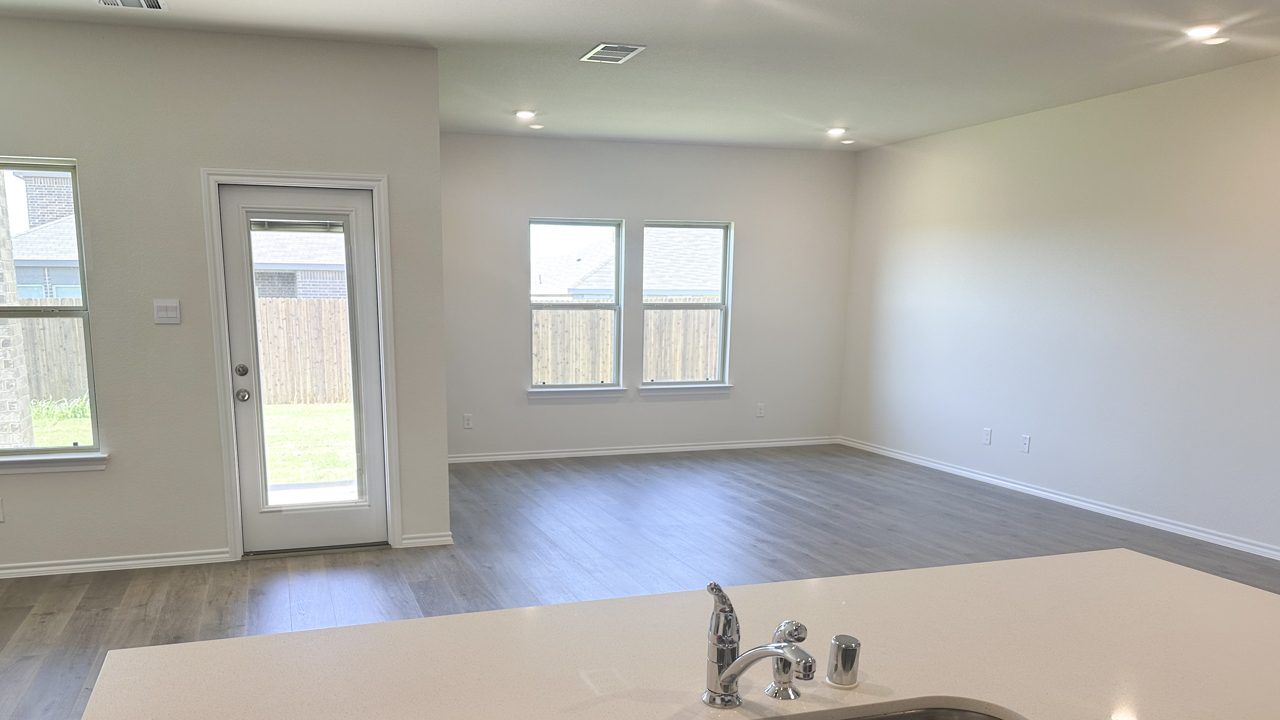 Kitchen Island and Living Area