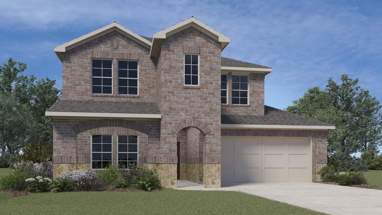 Two story home with a 2 car garage