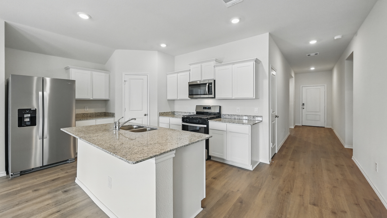 kitchen with large island