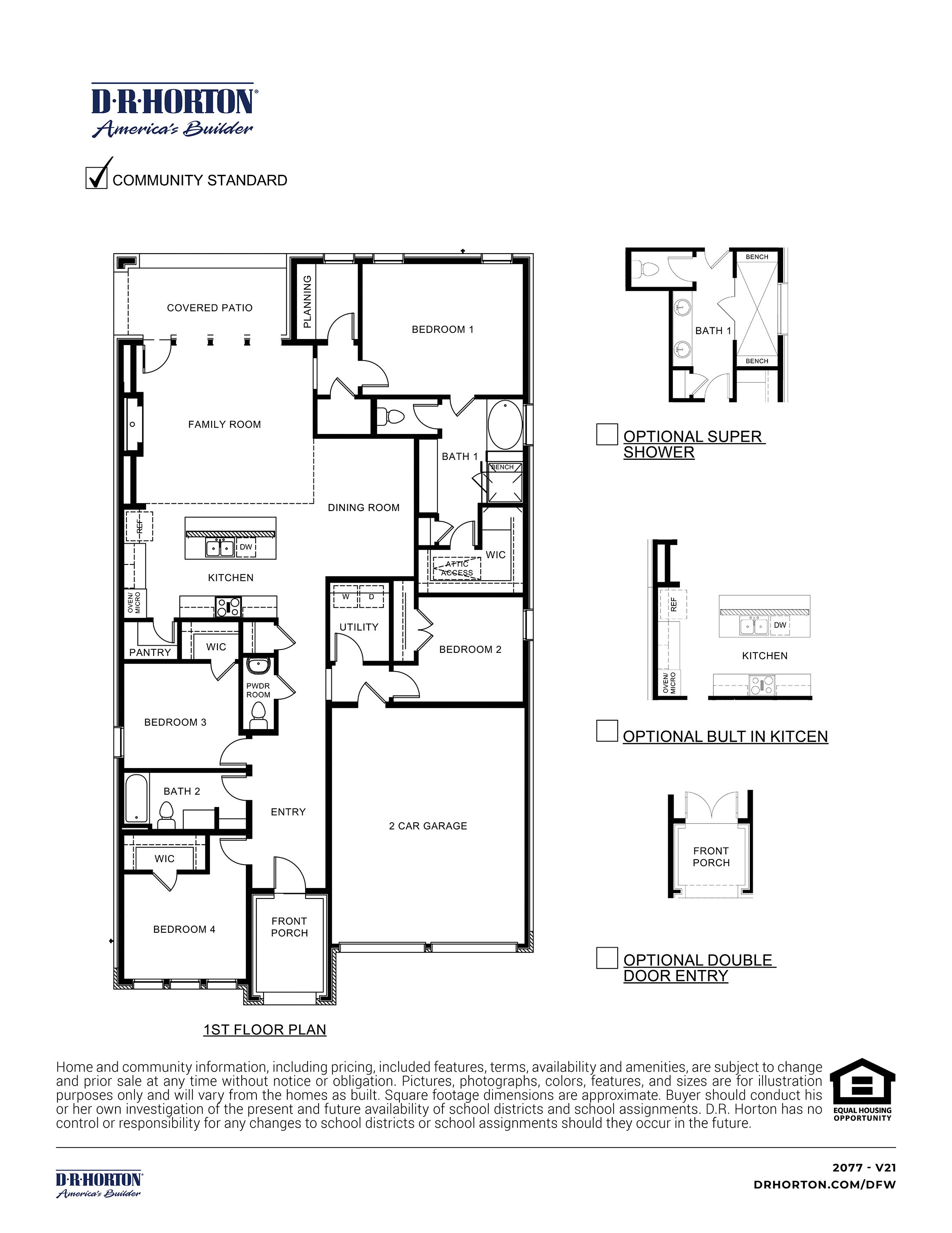 levi floorplan layout with options included