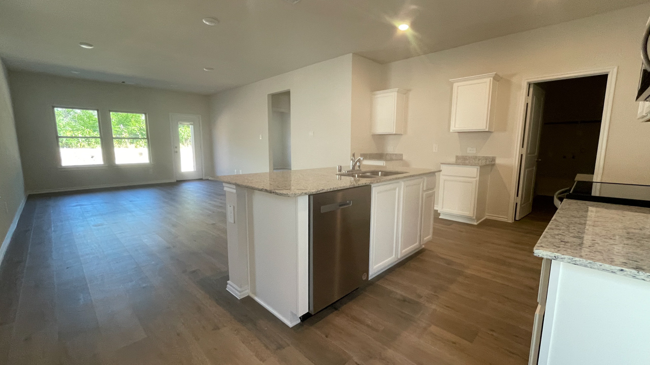 open kitchen and living area