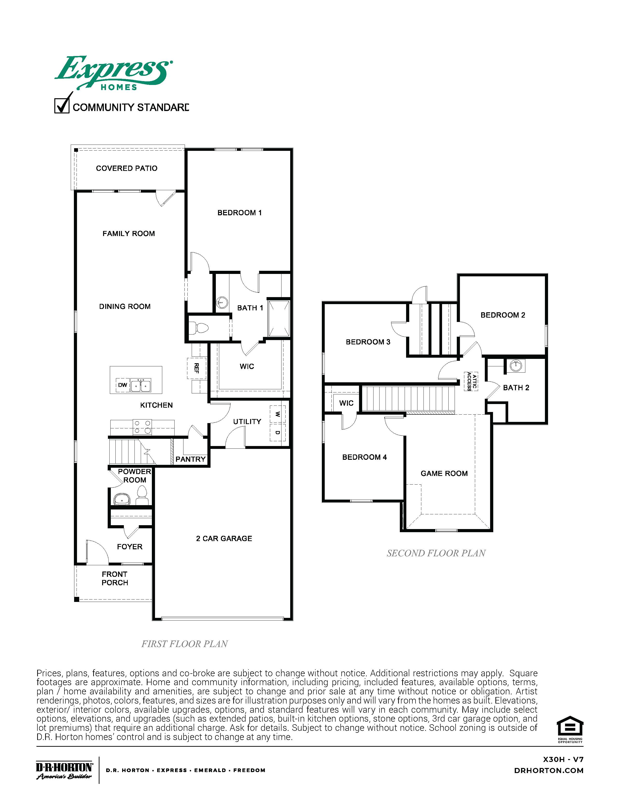 two story rendering of X30H Floorplan