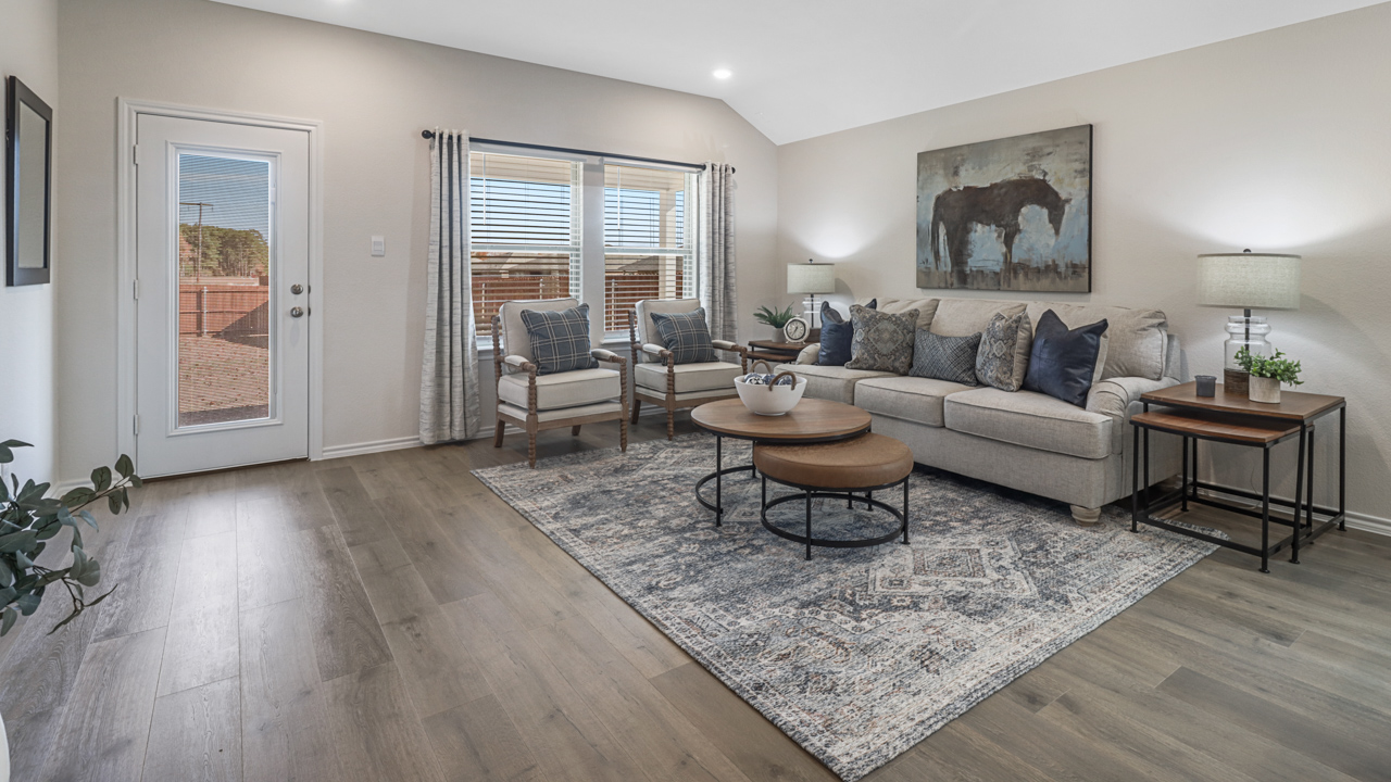 spacious living area with natural lighting