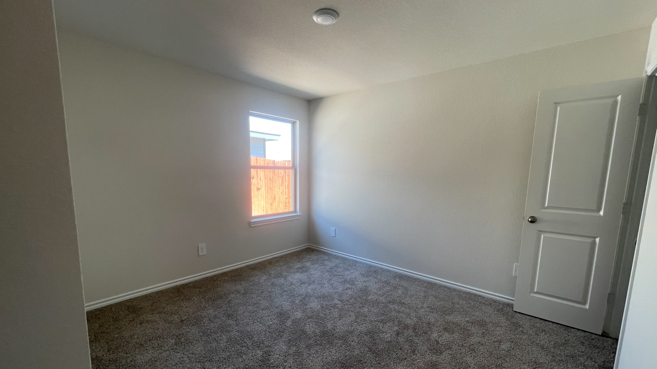 secondary bedroom with carpet and large window providing natural light