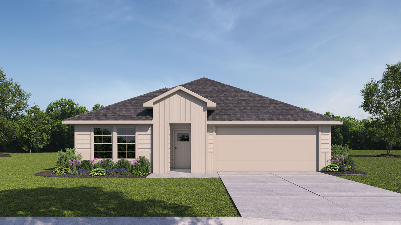 front view of a single story home with a 2 car garage