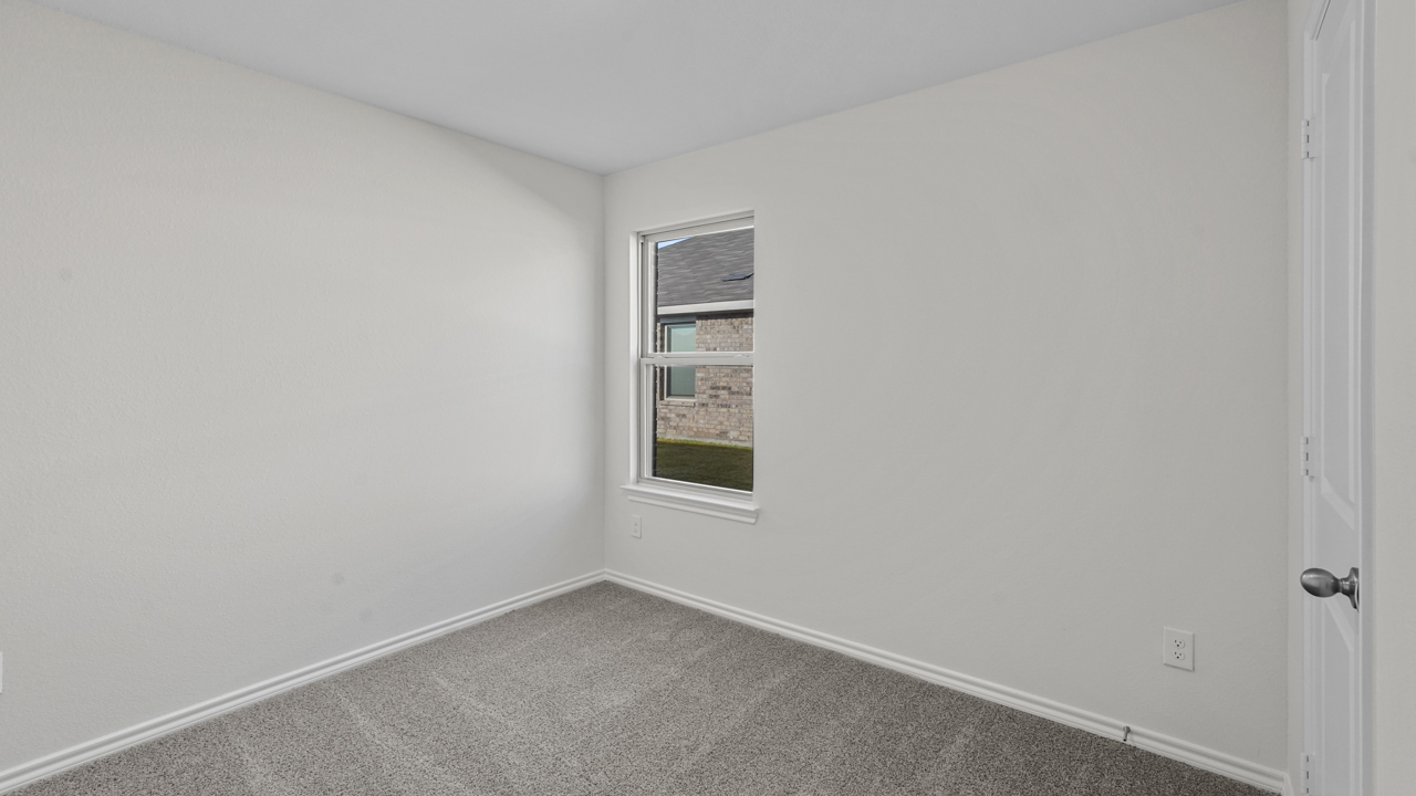 secondary bedroom with carpet and large window
