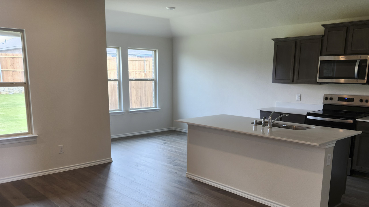 kitchen and dining area