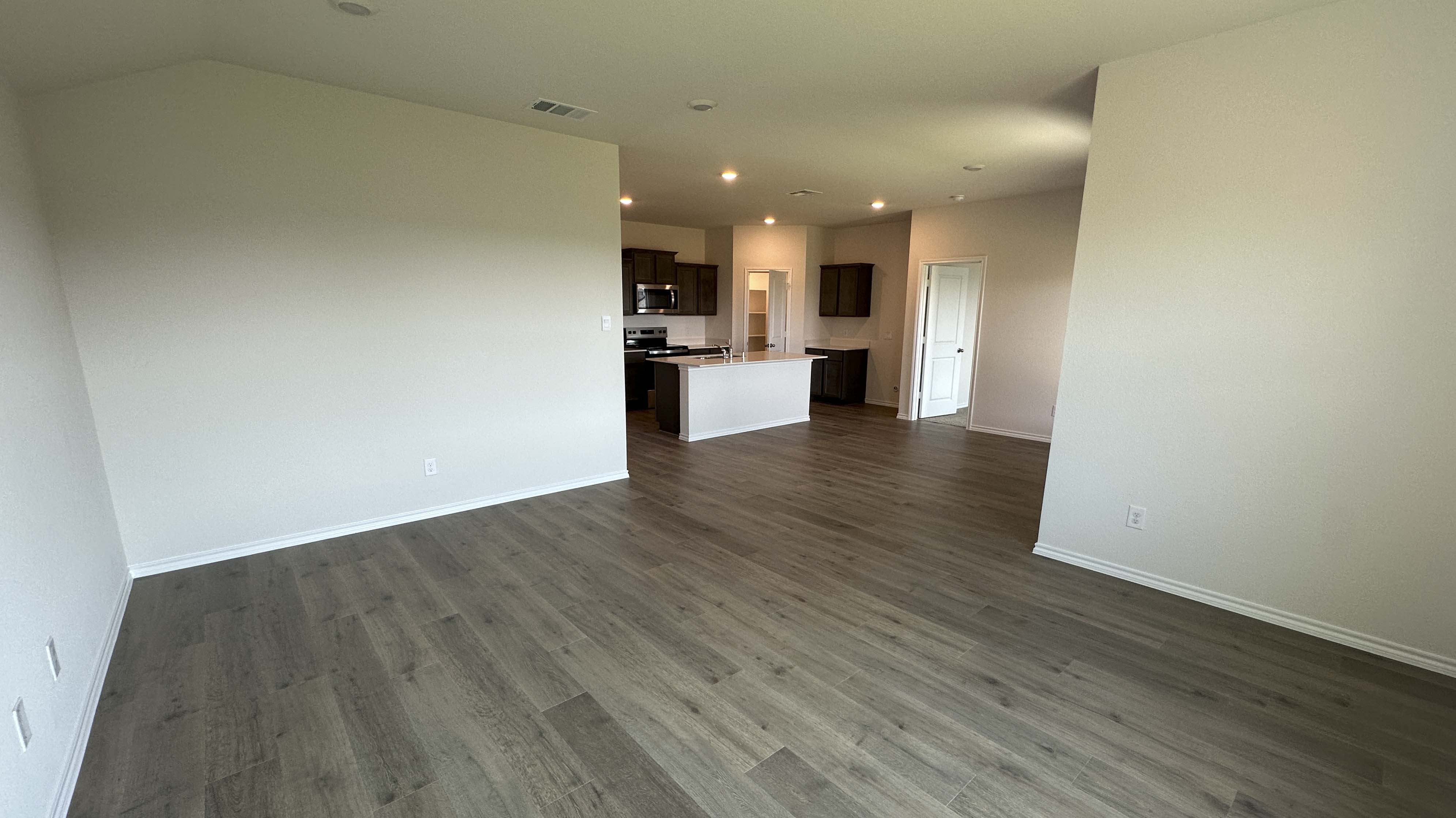 open concept dining and kitchen area
