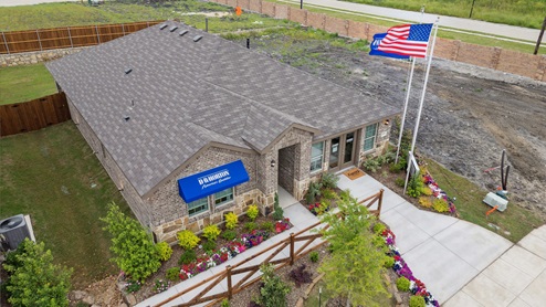2106 Woodrose Court One-story model at Cartwright Ranch in Crandall, TX aerial of exterior