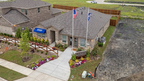 2106 Woodrose Court One-story model at Cartwright Ranch in Crandall, TX aerial of exterior