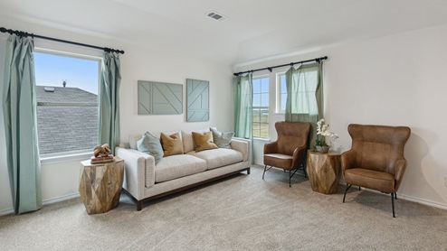 2110 Woodrose Court two-story model at Cartwright Ranch in Crandall, TX upstairs gameroom open concept with carpet
