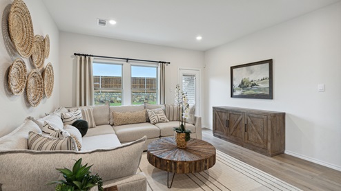 2110 Woodrose Court two-story model at Cartwright Ranch in Crandall, TX open concept living area