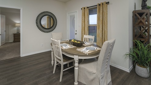 2914 Drury Lane at Stonewyck Farms in Ennis, TX Dining area with hardwood floors