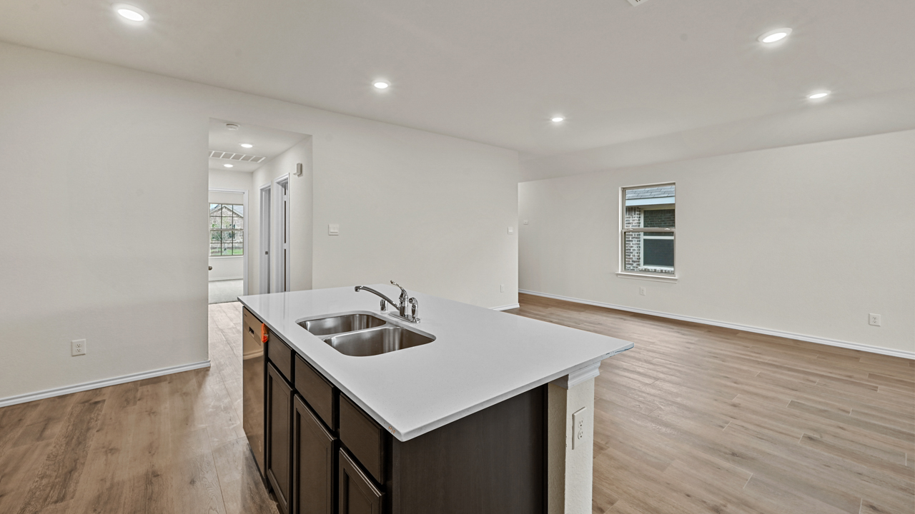 kitchen and living room