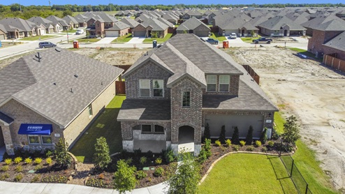 Aerial photo of two story model home