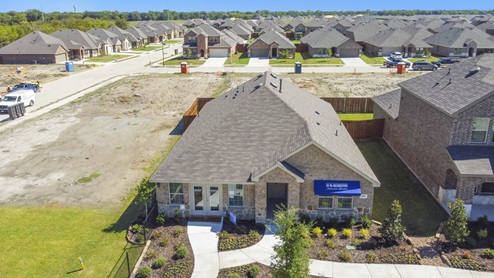 Aerial photo of one story model home