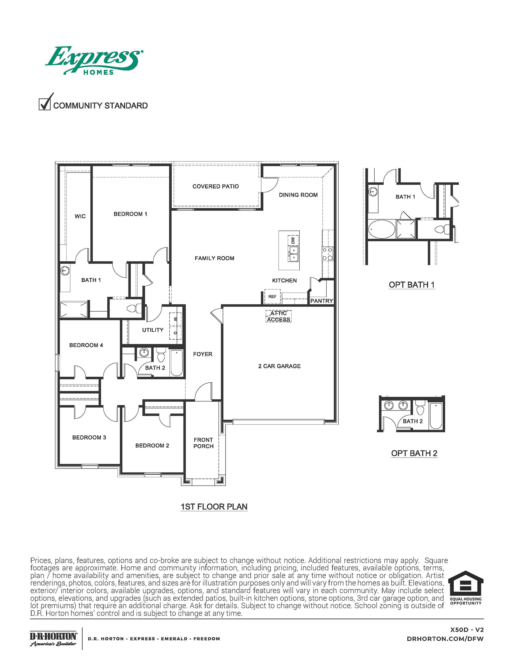 Floor Plan in Stonehaven Caddo Mills, TX D.R. Horton