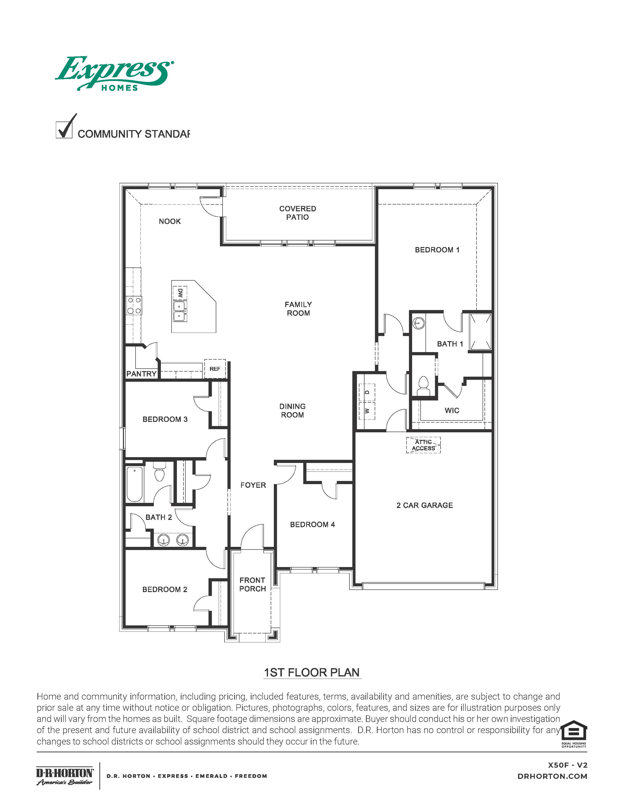 Floor Plan in Stonehaven Caddo Mills, TX D.R. Horton