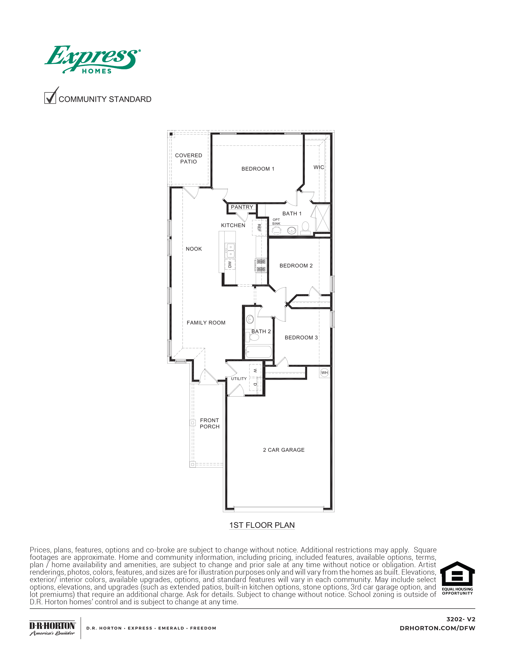 3202 Paterson floorplan rendering - Governor's Lots in Forney TX