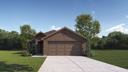 3218 Ashley floorplan elevation B rendering - Governor's Lots in Forney TX