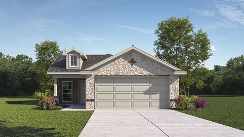 3218 Ashley floorplan elevation C rendering - Governor's Lots in Forney TX