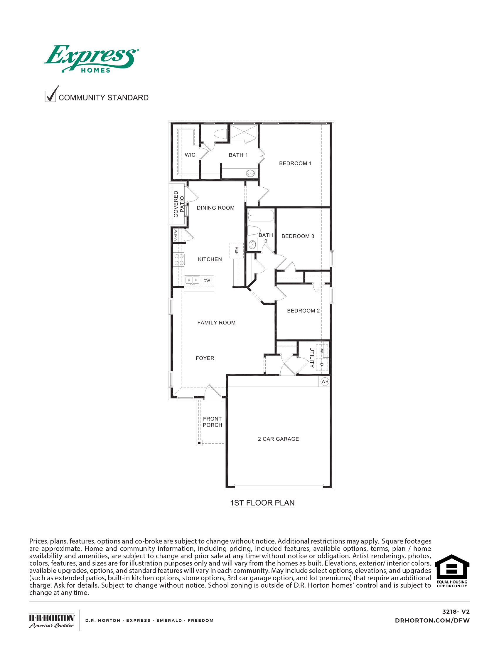 3218 Ashley floorplan rendering - Governor's Lots in Forney TX