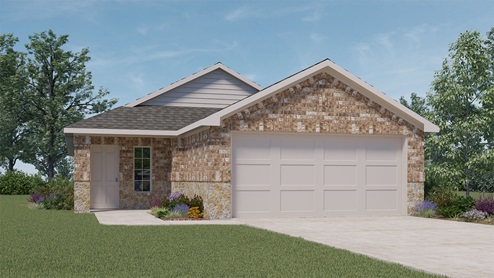 X30A Amber floorplan elevation B rendering - Governor's Lots in Forney TX
