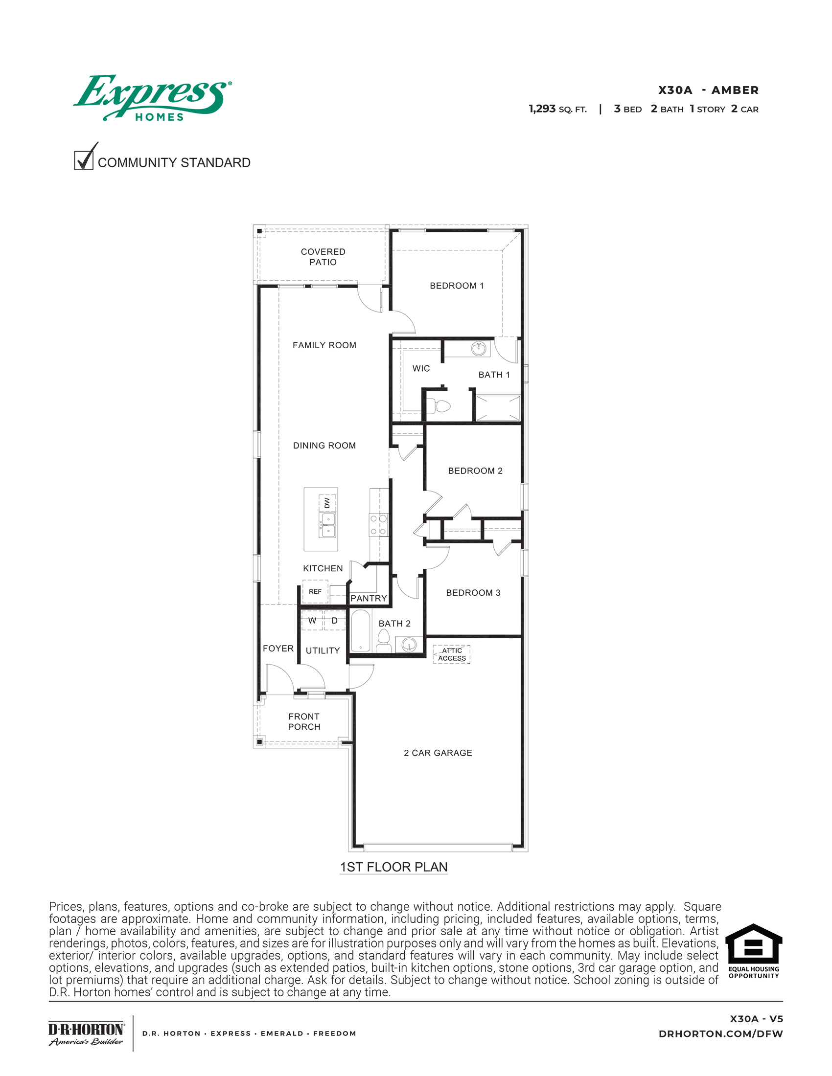 X30A Amber floorplan rendering - Governor's Lots in Forney TX